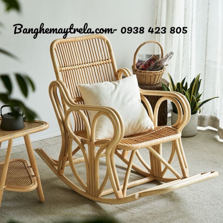 Ghế bập bênh song mây nhỏ gọn